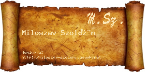 Miloszav Szolón névjegykártya
